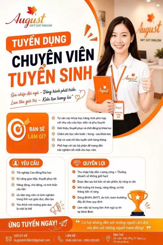 Tuyển Dụng Tư Vấn Tuyển Sinh