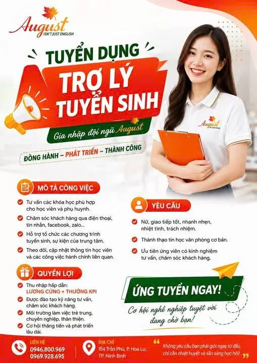 Tuyển Dụng Tư Vấn Tuyển Sinh